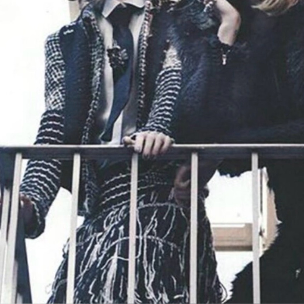 CHANEL Arctic Ice ARM warmers and matching skirt
